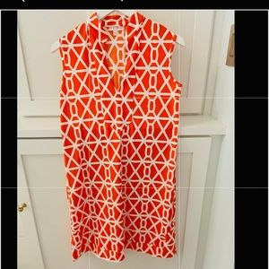 Jude Connally Kristen Dress Sz S Apricot Chain Geo